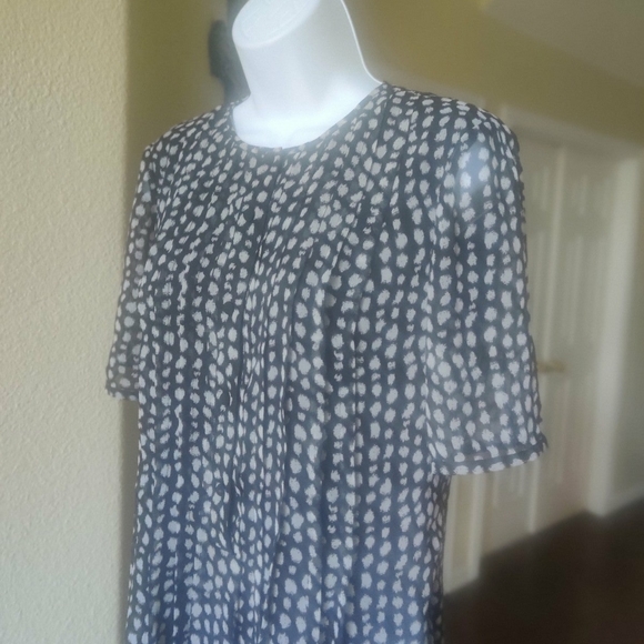 Armani Le Collezioni Pleated/Print Dress Size 4 Made In Italy - Picture 9 of 12